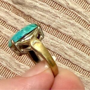 Turquoise and Gold Women's Ring